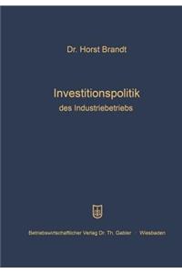 Investitionspolitik Des Industriebetriebs