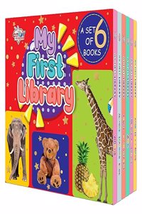 My First Library - Boxset of 6 Early learning Books for Kids - Alphabets, Animals, Birds, Words, Fruits, Vegetables, Colours, Shapes and All in One