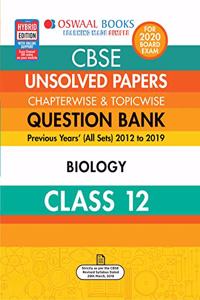 Oswaal CBSE Unsolved Papers Chapterwise & Topicwise Class 12 Biology Book (For March 2020 Exam)