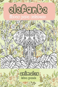 Libros para colorear - Letra grande - Animales - Elefante