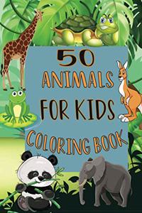 50 Animals For Kids Coloring Book