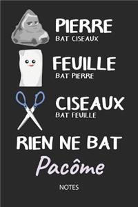 Rien ne bat Pacôme - Notes