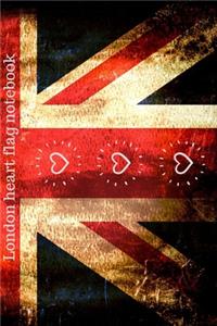 London heart flag notebook: London Primary Composition Ruled Pages Notebook Journal Logbook