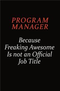 Program Manager Because Freaking Awesome Is Not An Official Job Title