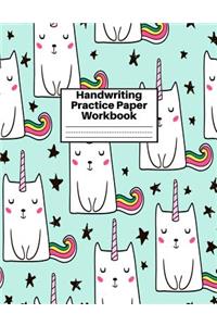 Handwriting Practice Paper Workbook