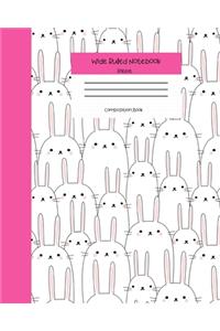 Wide Ruled Rabbit Notebook Composition Book