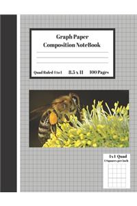 Graph Composition Notebook 4 Squares per inch 4x4 Quad Ruled 4 to 1 / 8.5 x 11 100 Sheets