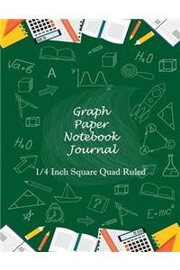 Graph Paper Notebook Journal 1/4 Inch Square Quad Ruled