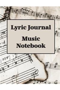 Lyric Journal Music Notebook