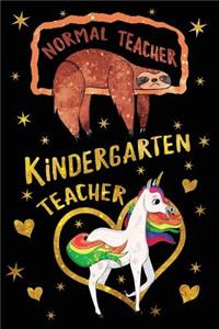 Normal Teacher Kindergarten Teacher Journal Unicorn Gold