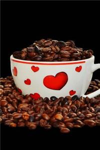 Heart Coffee Cup with Coffee Beans Journal