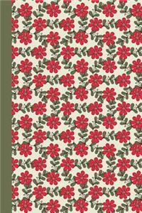Sketch Journal: Daisies (Red and Green) 6x9 - Pages Are Lined on the Bottom Third with Blank Space on Top