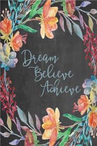 Chalkboard Journal - Dream Believe Achieve (Denim)