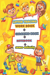 Letter Tracing workbook, coloring workbook, notebook and activity