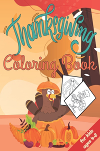 Thanksgiving Coloring Book For Kids ages 4-8