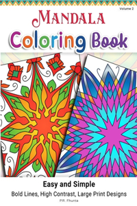 Mandala Coloring Book Easy and Simple, Volume 2