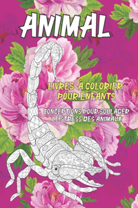 Livres à colorier pour enfants - Conceptions pour soulager le stress des animaux - Animal