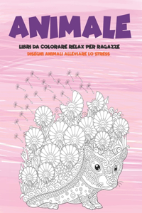 Libri da colorare relax per ragazze - Disegni animali alleviare lo stress - Animale