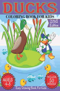 Ducks Coloring Book For Kids Ages 4-8