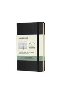 2019 Moleskine Black Vertical Pocket Weekly 12-month Diary Hard