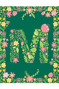 Floral Initial M Monogram Journal