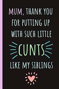 Mum, Thank You for Putting Up with Such Little Cunts Like My Siblings
