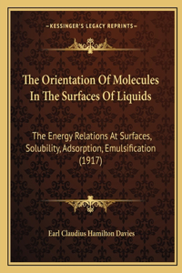 Orientation Of Molecules In The Surfaces Of Liquids