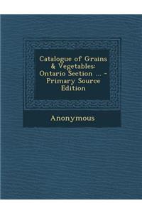 Catalogue of Grains & Vegetables