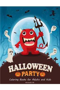 Halloween Party Coloring Books for Adults and Kids