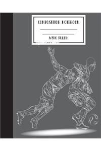 Wide Ruled Composition Notebook Basketball Sports Exercise Book 8