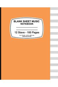 Blank Sheet Music Notebook (Orange)