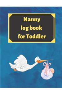 Nanny log book for Toddler