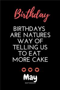 May birthday notebook - Amazing birthday notebook with black cover