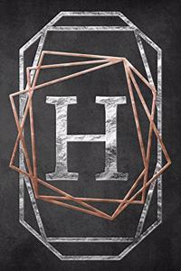 Chalkboard Foiling Minimalist Letter Notebook - H