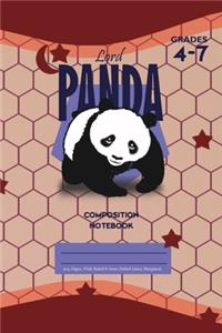 Lord Panda Primary Composition 4-7 Notebook, 102 Sheets, 6 x 9 Inch Ox-Red Cover