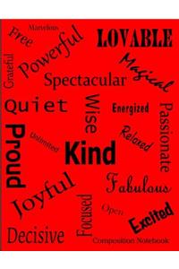 Affirmation Words Composition Notebook