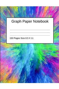 Graph Paper Notebook 150 Pages Size 8.5 X 11 Tie Dye