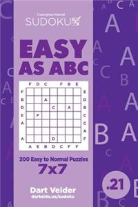 Sudoku Easy as ABC - 200 Easy to Normal Puzzles 7x7 (Volume 21)