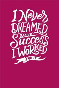 I Never Dreamed about Success - I Worked for It