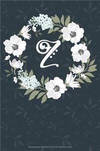Z Monogramm Notizbuch Mit 120 Linierten Seiten