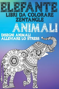 Libri da colorare Zentangle - Disegni animali alleviare lo stress - Animali - Elefante