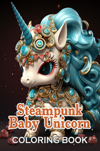 Steampunk Baby Unicorn Coloring Book for Adults