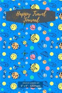 Happy Travel Journal. Creative Summer Art