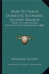 How To Teach Domestic Economy, Second Branch