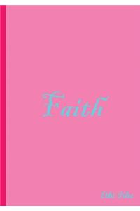 Faith - Light Pink Blue Notebook / Extended Lined Pages / Soft Matte Cover