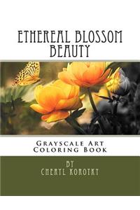 Ethereal Blossom Beauty: Grayscale Art Coloring Book