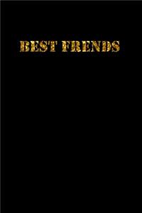 Best Frends Notebook gold golden letters universal size A5 (6 x 9 in) 110 Lined lines Pages Journal for gift