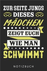 Zur Seite Jungs Dieses Mädchen Zeigt Euch Wie Man Schwimmt: Din A5 Kariertes Heft (Kariert) Mit Karos Für Jeden Schwimmerin - Notizbuch Tagebuch Planer Schwimmen Schwimmer - Notiz Buch Geschenk Journal Schwim