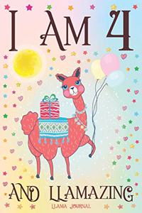 Llama Journal I am 4 and Llamazing