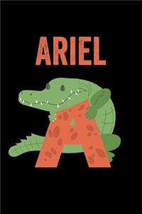 Ariel: Journal (Diary, Notebook) Personalized Custom Name Alphabet Alligator Birthday Gift for Boys